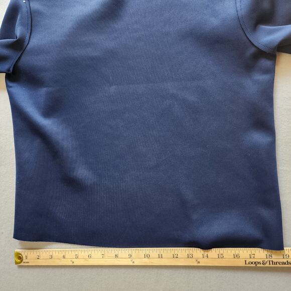 Lea & Viola Mid-Length Blue Blouse Small w/Flared Sleeves - Pearl Accents - Picture 7 of 10